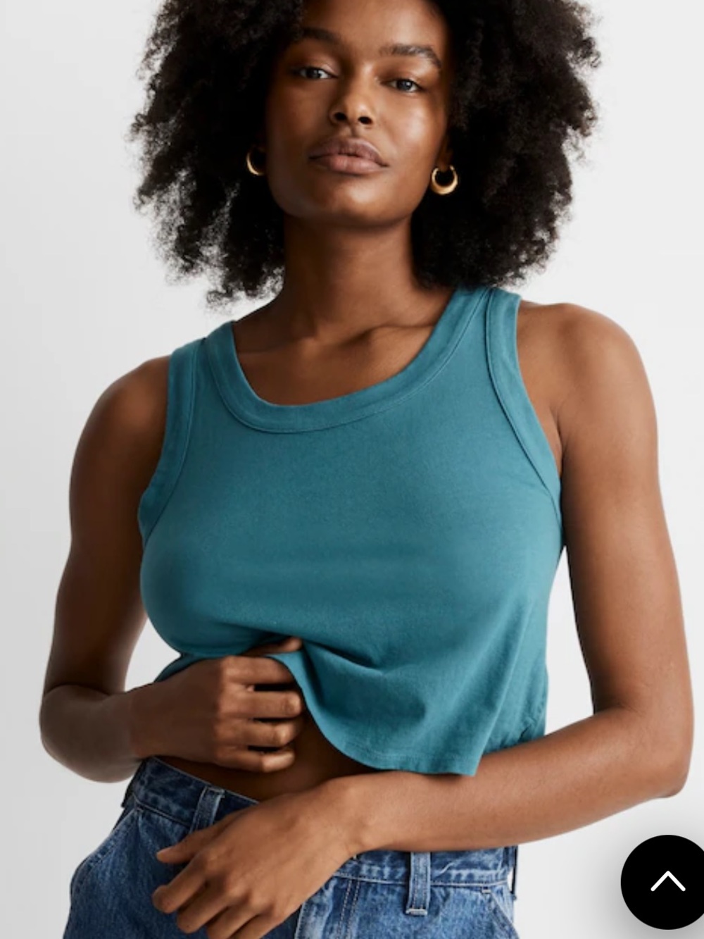 Sleeveless Crop Tank Top - Teal